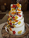 Autumn leaves wedding cake