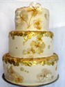 Gold Flowers Wedding Cake