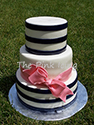 Navy blue stripes wedding cake