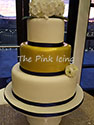 Navy and gold wedding cake