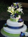 Fondant Wedding Cake with Ribbon