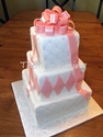 square bow wedding cake