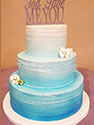 Blue buttercream textured wedding cake