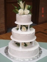 all white wedding cake